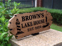 Personalized last name sign crafted from 3/4 inch pine
