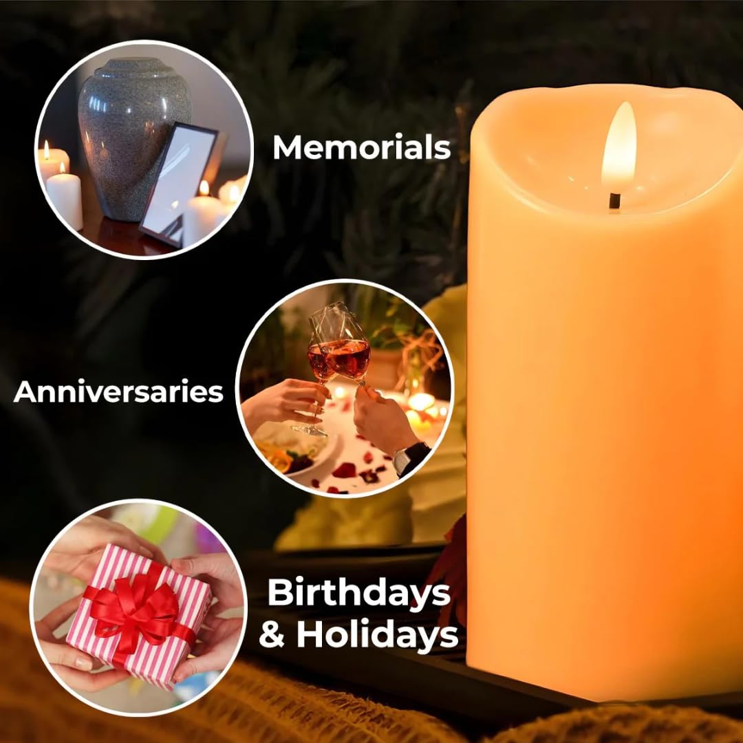 Floral design LED candle for daughter from mom 3x3 size