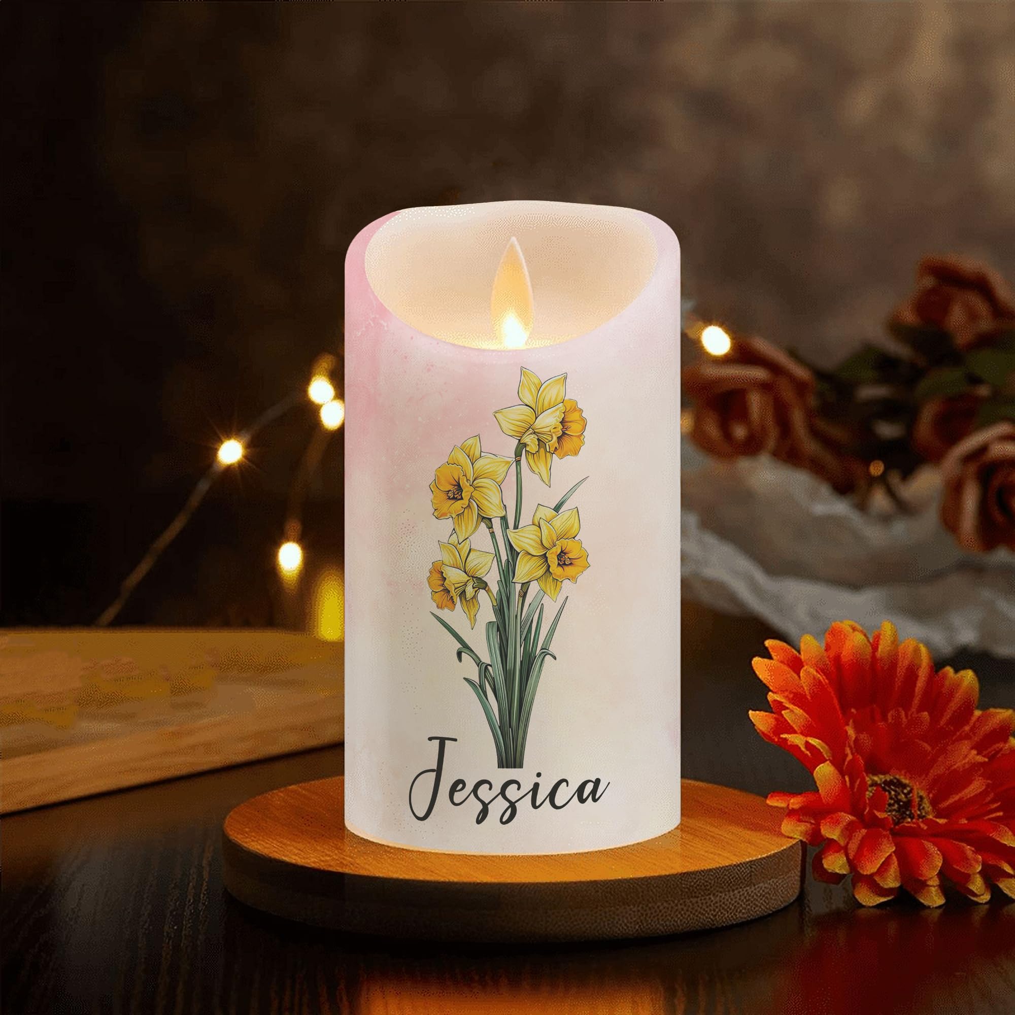 Durable premium plastic led candle with flickering flame