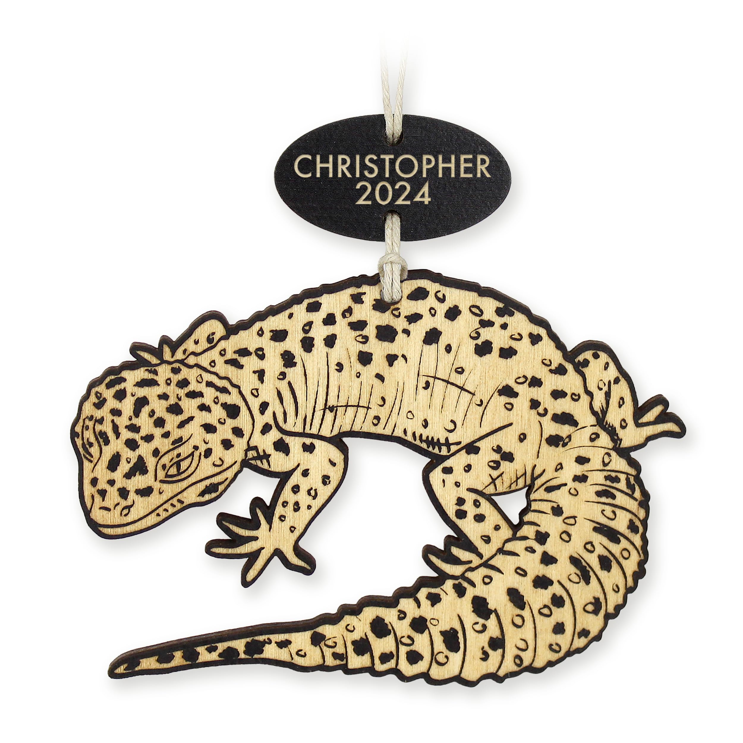 Leopard gecko birch wood ornament customization
