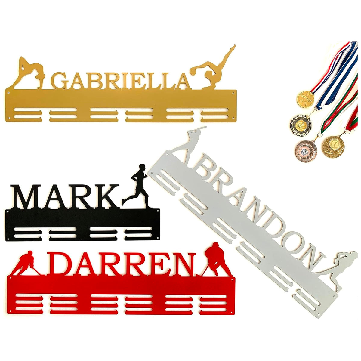 personalized medal holders metal display rack 14 inches wide