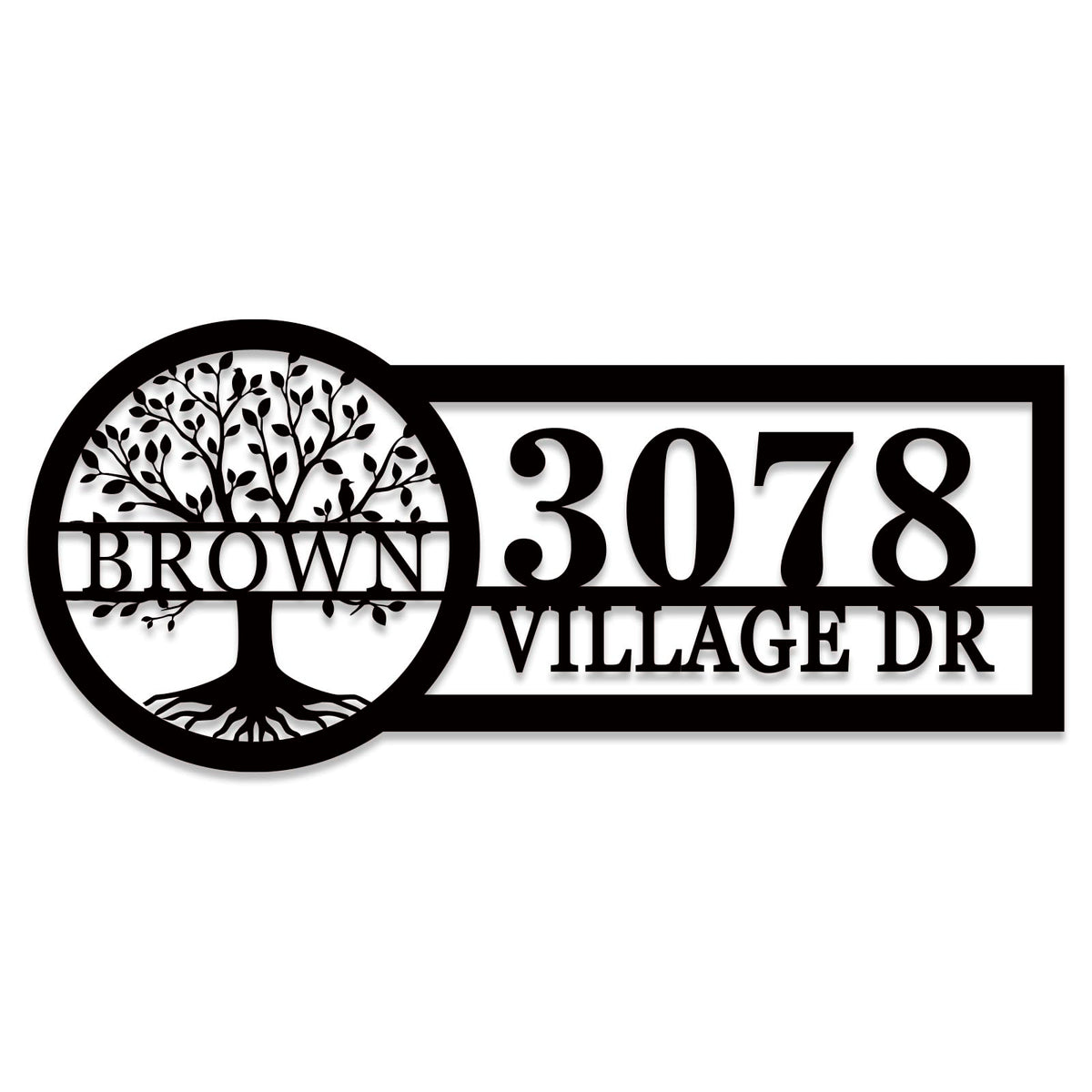 Personalized metal address plaque for home exterior