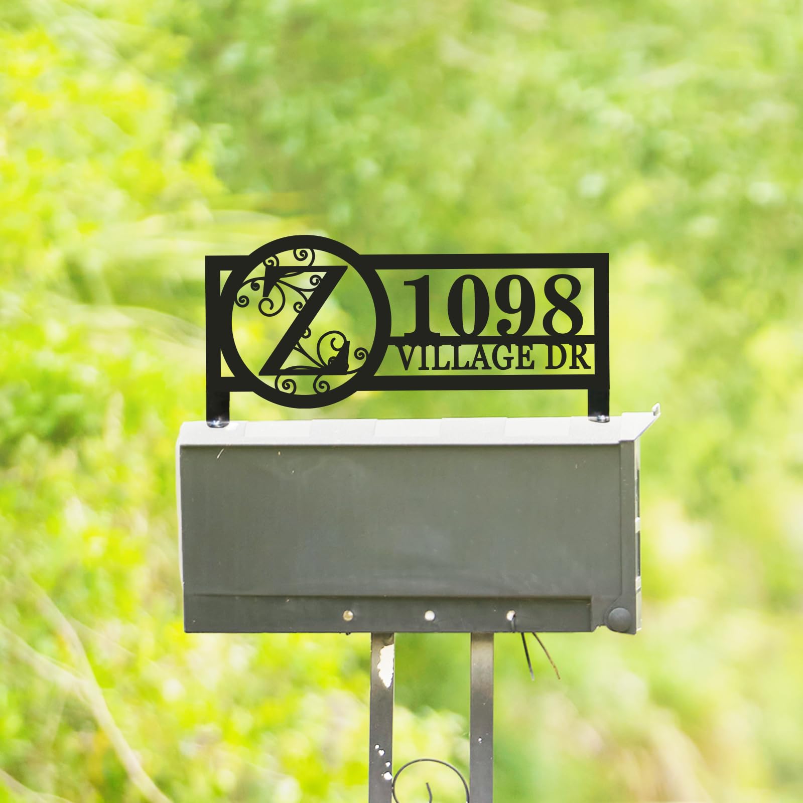 Personalized metal address sign with house number