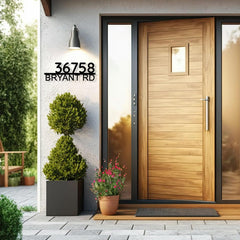 Personalized metal house number sign with street name option