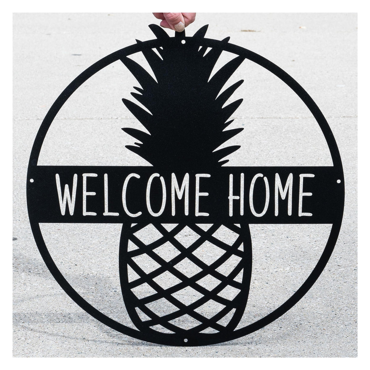 Personalized metal pineapple wall sign front view