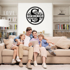 Personalized metal wall art for family name sign