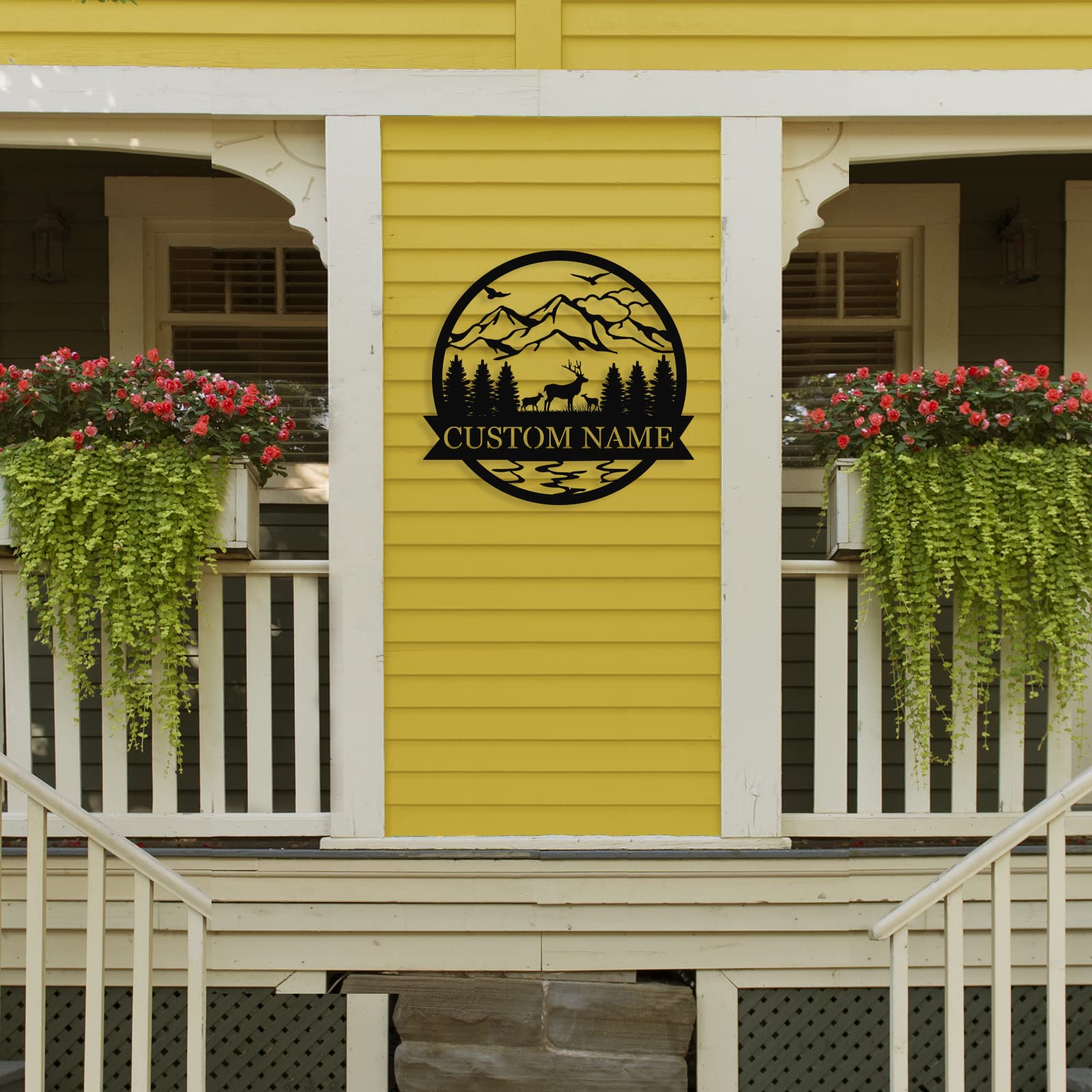 Monogram wall decor metal sign for interior and exterior spaces