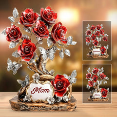 Personalized mom plaque with roses and butterflies