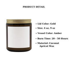 Custom name candle for him handmade in USA coconut apricot wax