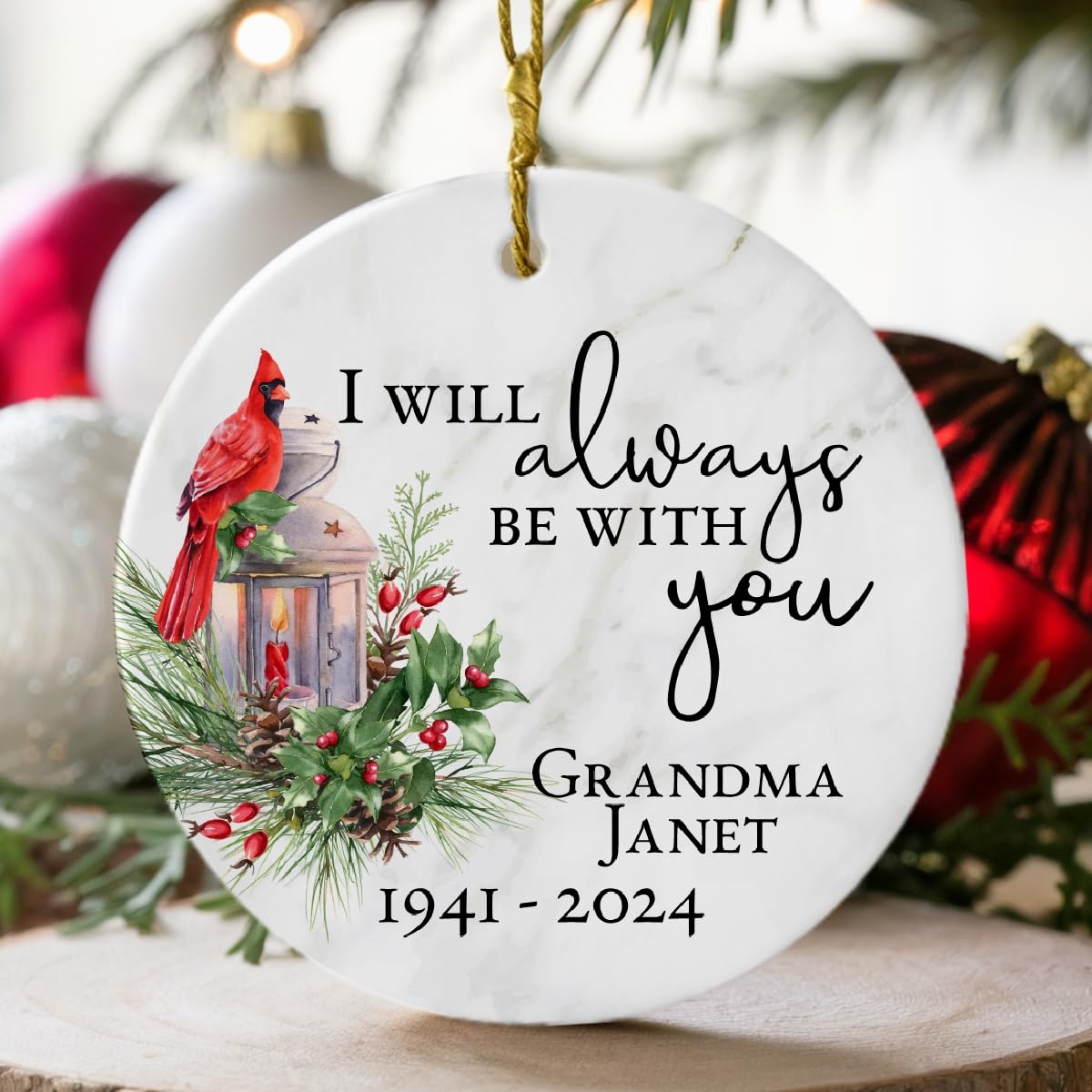 Personalized ornament with name and date