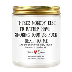 Personalized Naughty Couple Candle with custom names and amber glass vessel