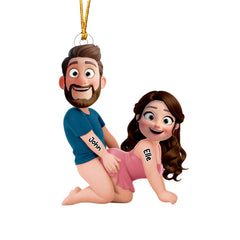 personalized naughty couple ornament acrylic car hanger