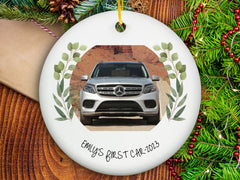 Personalized New Car Ornament 2023 glossy ceramic with sublimation print