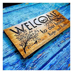 Personalized outdoor sign family name wood sign - front view