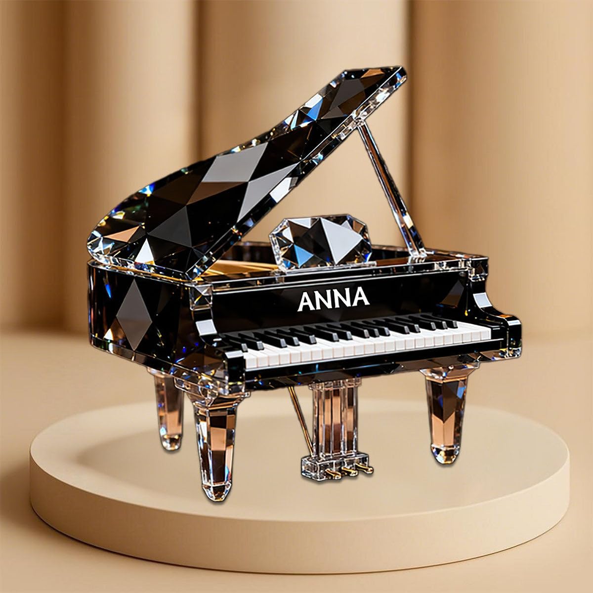 Personalized piano music decor plaque with names