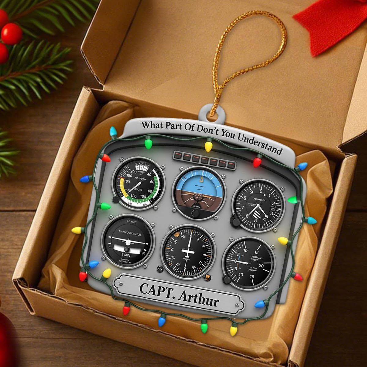 Personalized pilot gift ornament for Christmas