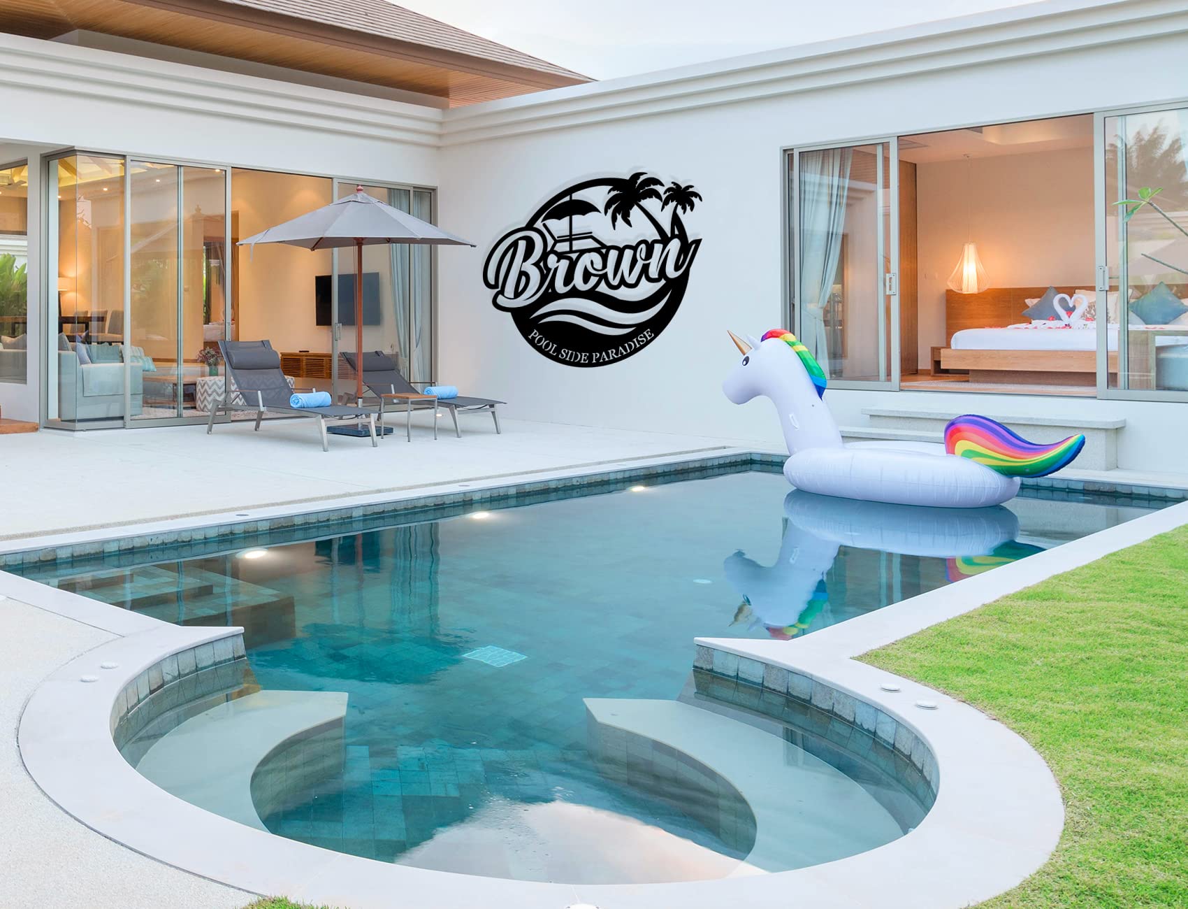 Gift and decor pool sign for lake cabin