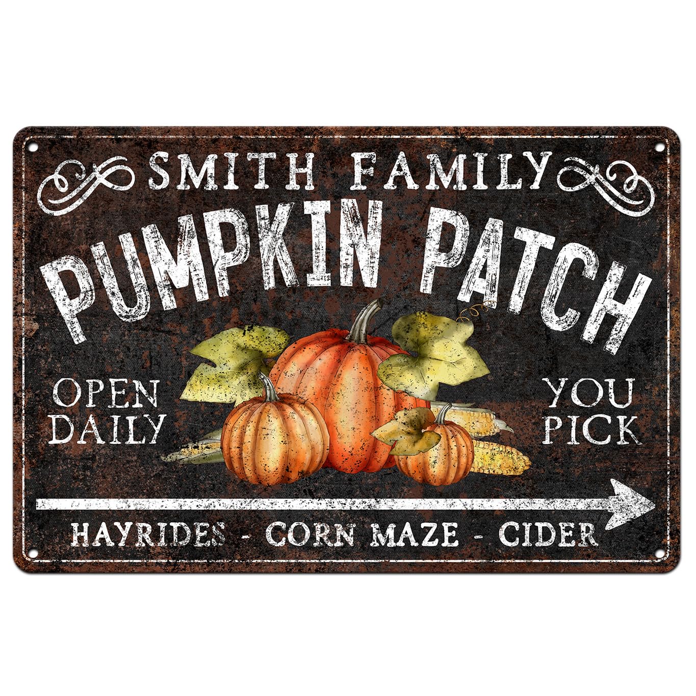 Personalized Pumpkin Patch Farm Custom Sign 9x12 front view
