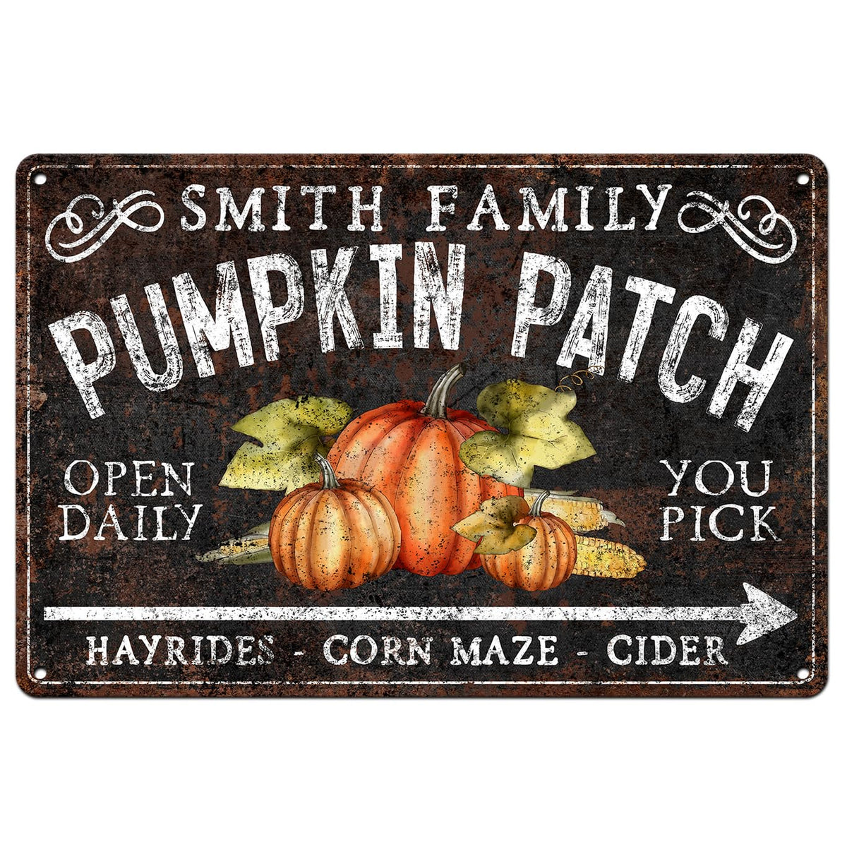 Personalized Pumpkin Patch Farm Custom Sign 9x12 front view