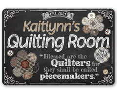 Personalized Quilting Room Sign with name customization