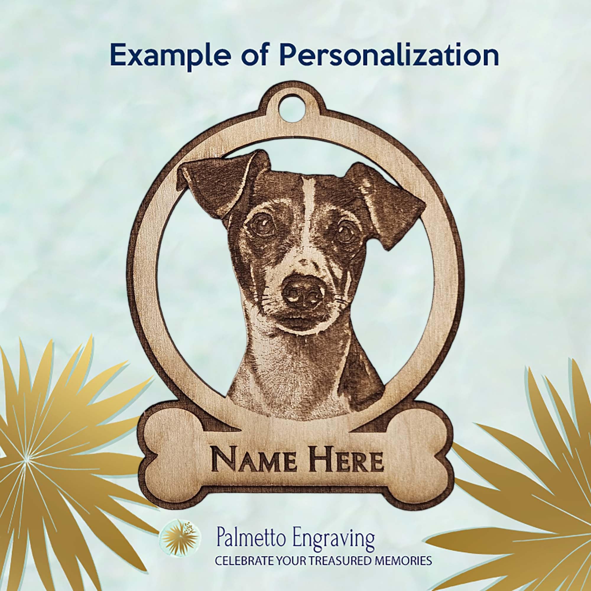Personalized Rat Terrier Ornament customization option