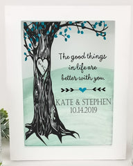 Ink printed personalization on shadow box