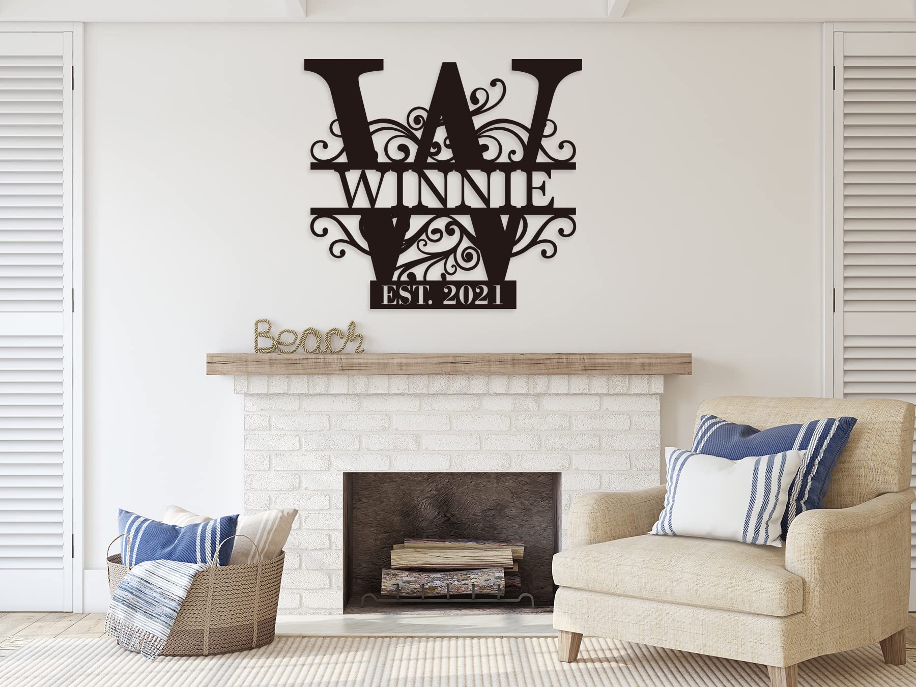 Front porch address sign for new homeowners