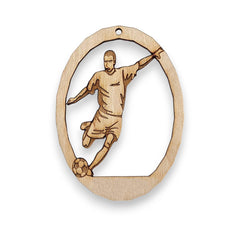 Personalized Soccer Ornament for Boys with bold silhouette