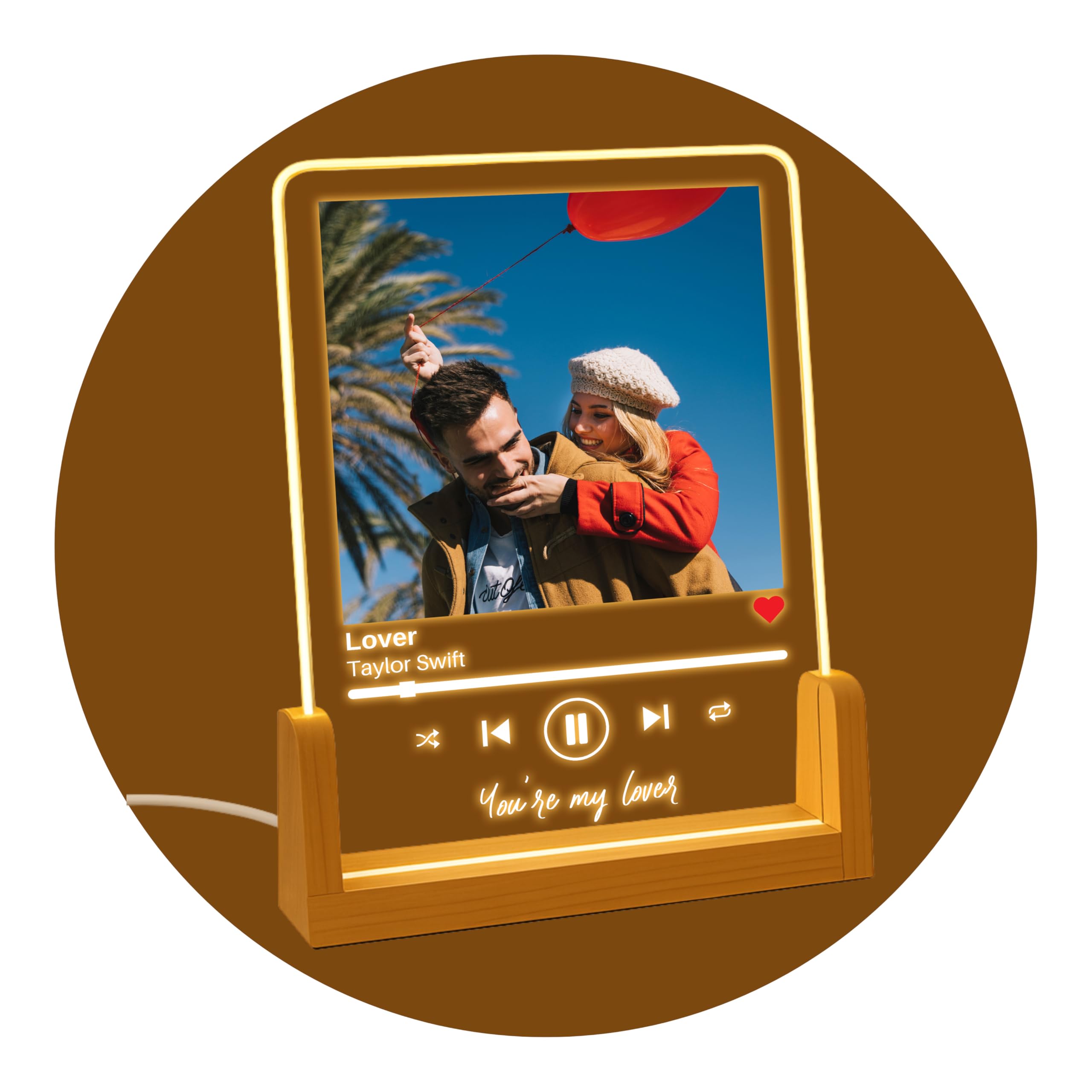 Close up of Personalized Song Plaque showing customizable options