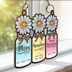 Sunflower design mason jar sun catcher decor