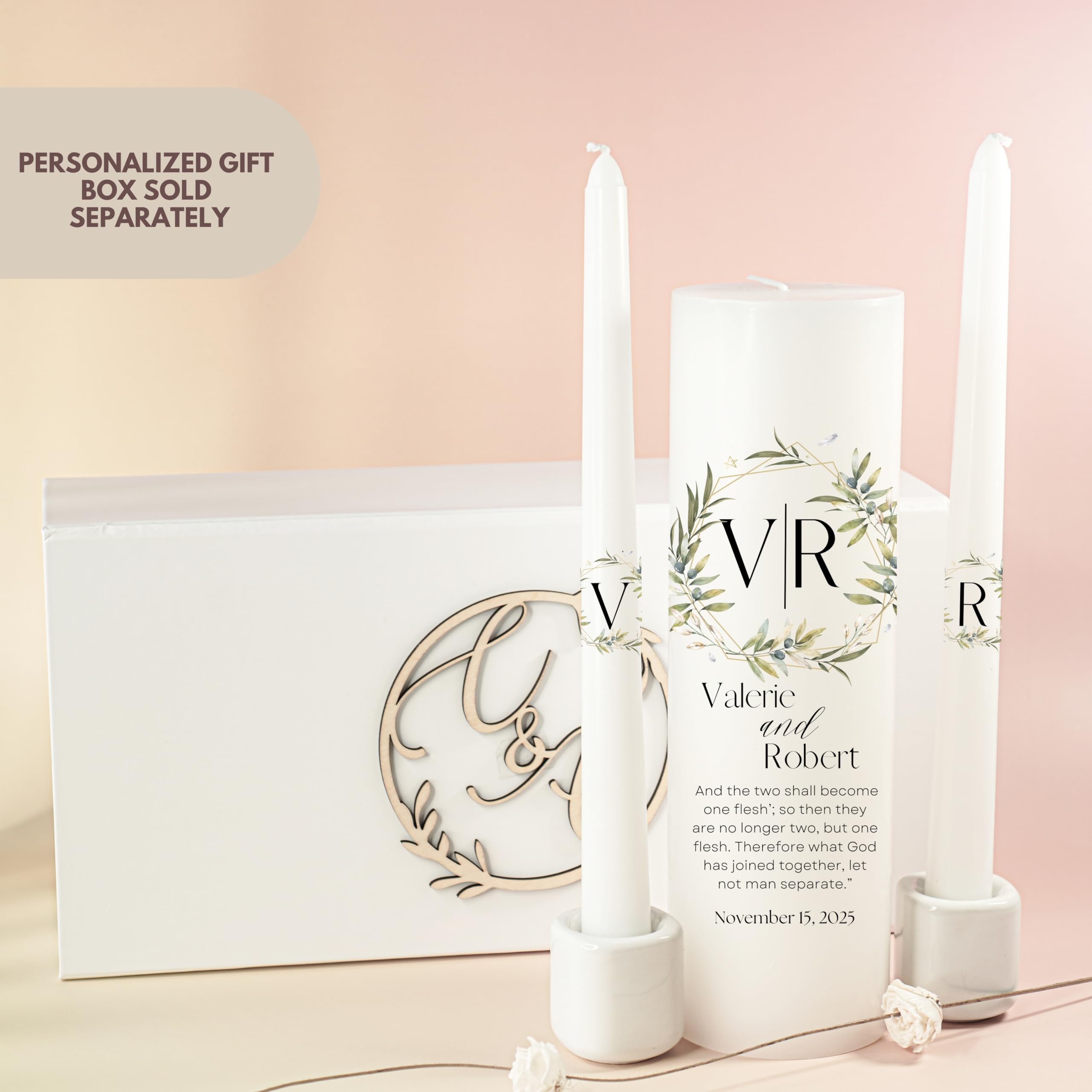 Personalized taper candles for wedding ceremonies