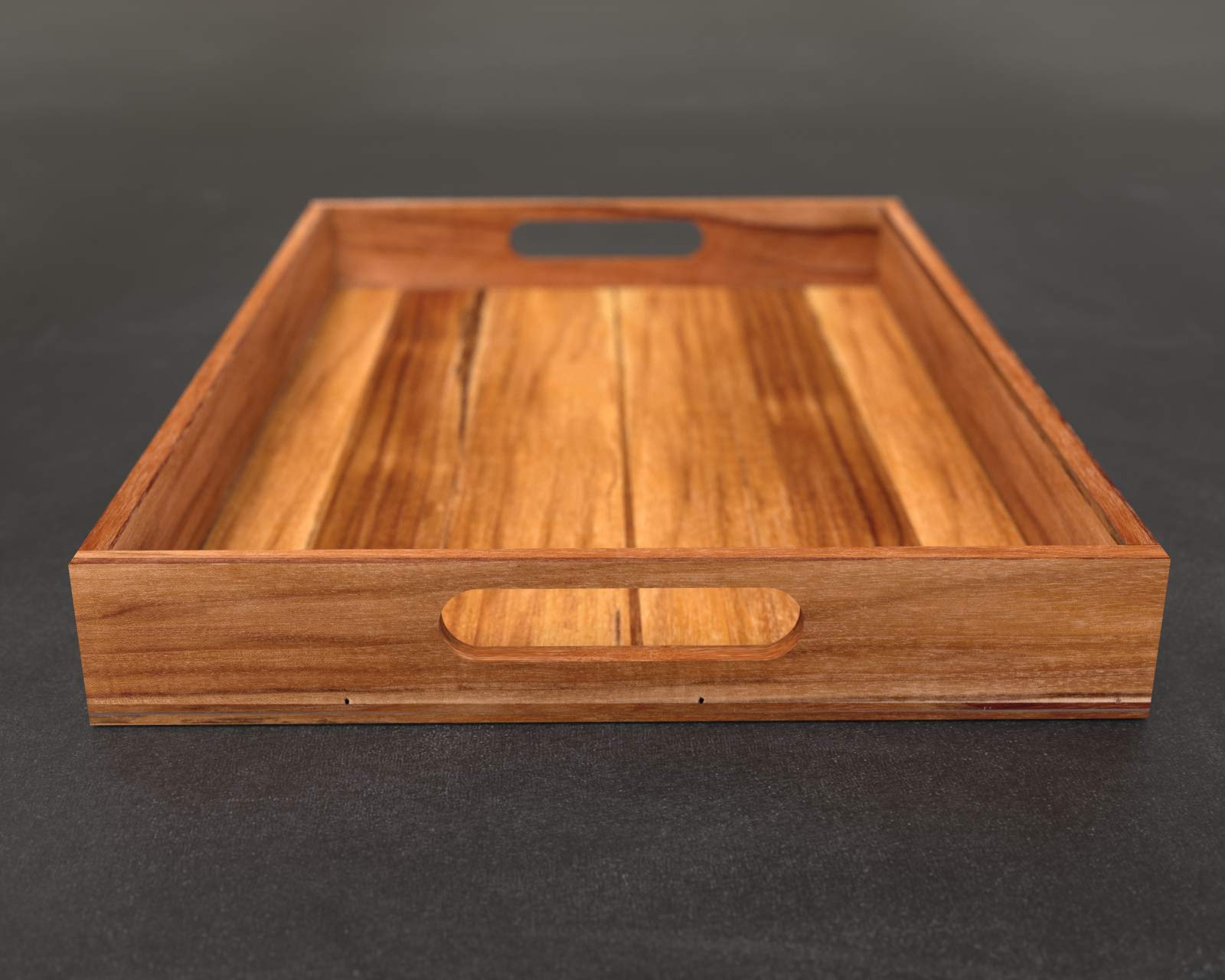 Personalized teak tray for serving and display