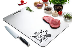 Personalized titanium cutting board with custom engraving