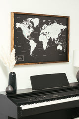Personalized travel map with push pins included