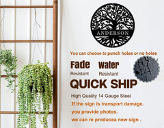 Metal Tree of Life wall art in 14-gauge steel