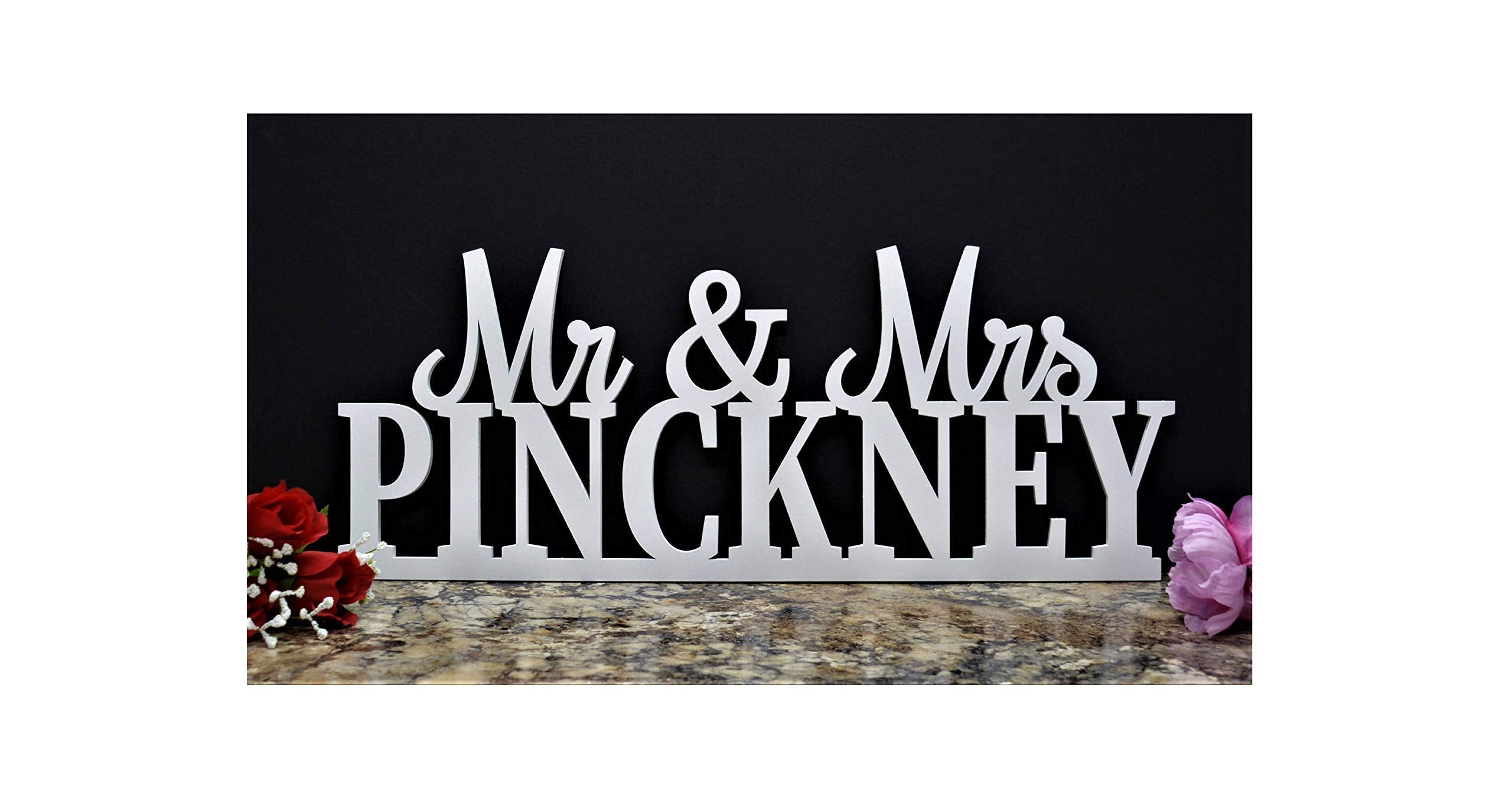 Maple wood wedding sign for sweetheart table decor