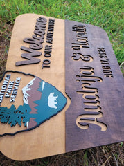 Personalized wedding gift wood sign indoor use