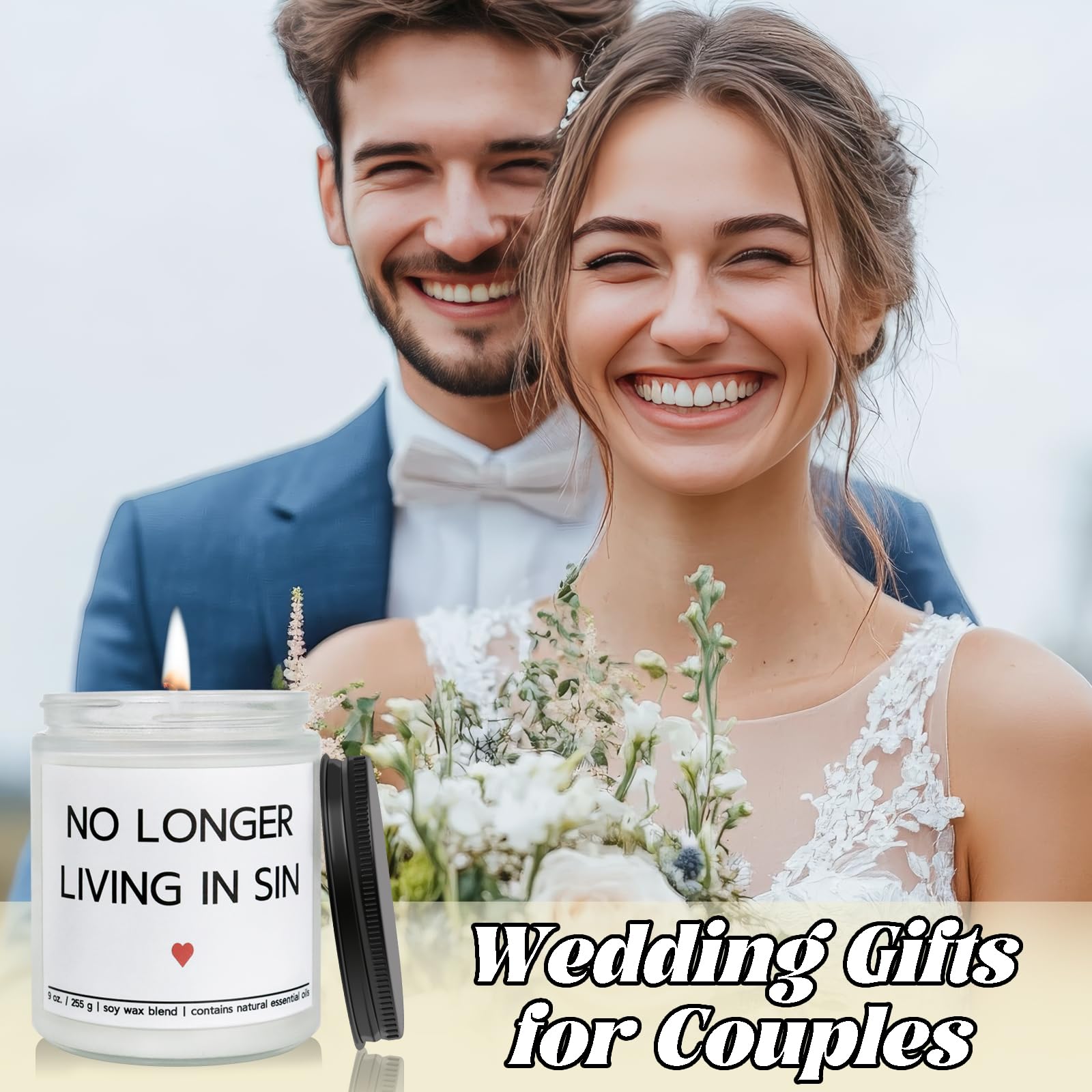 Personalized wedding gifts newlyweds lavender candle packaging