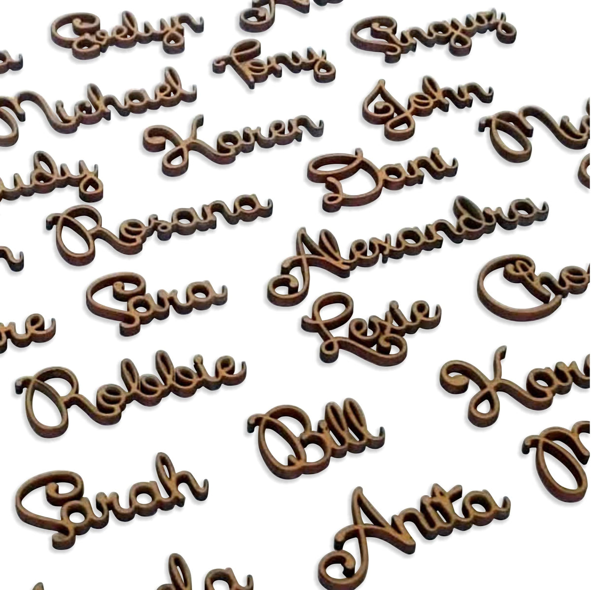 Wood and acrylic personalized wedding place cards