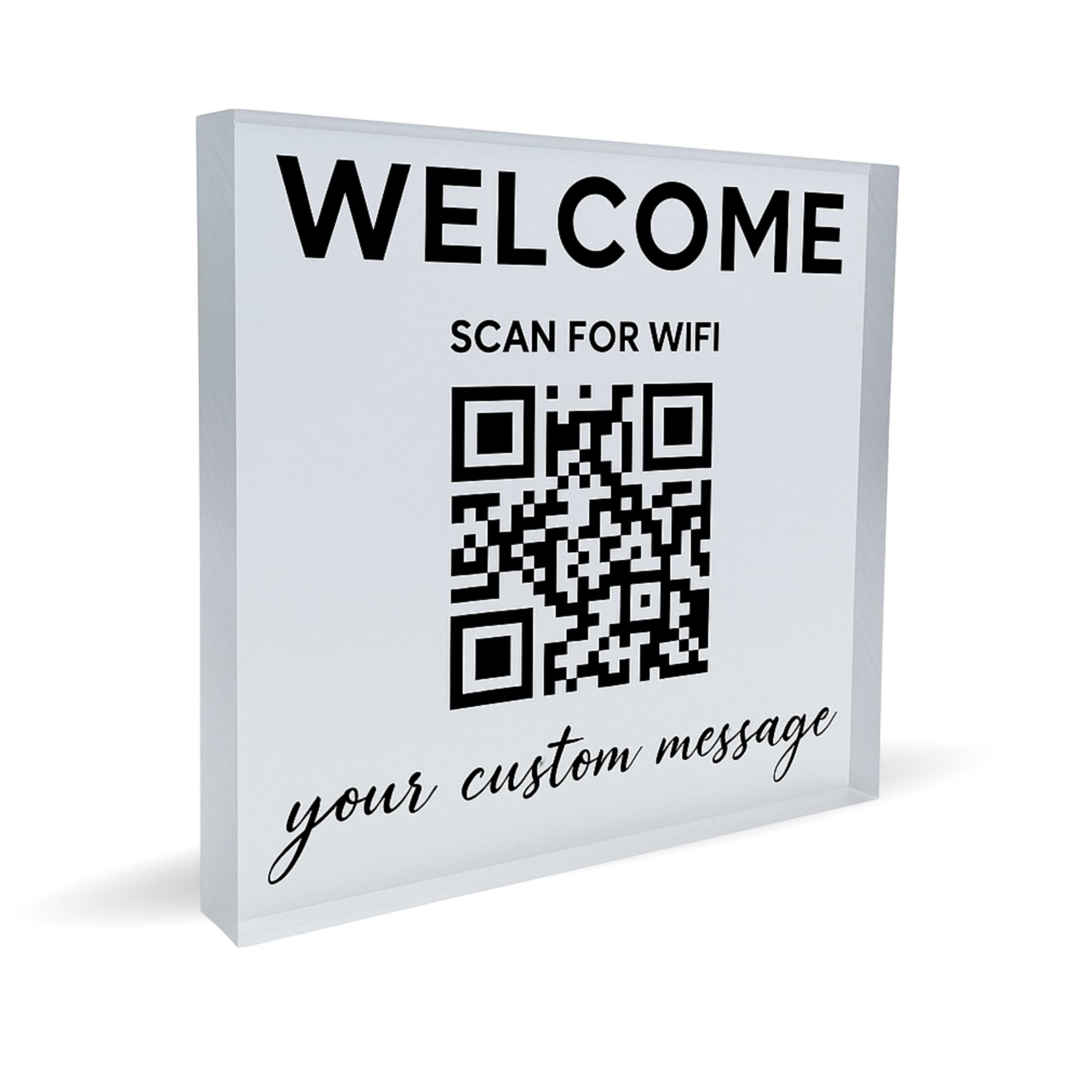 Personalized Wifi QR Acrylic Block 4x4 inch size