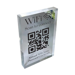 Personalized wifi qr sign 4x4 acrylic block with wifi name