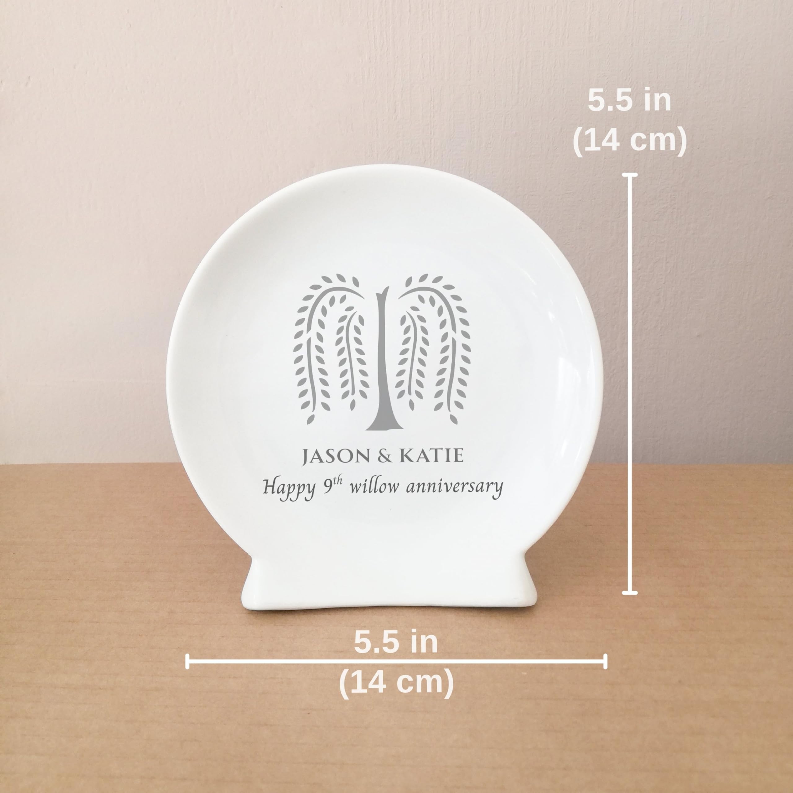 Personalized with names 9 year wedding anniversary keepsake