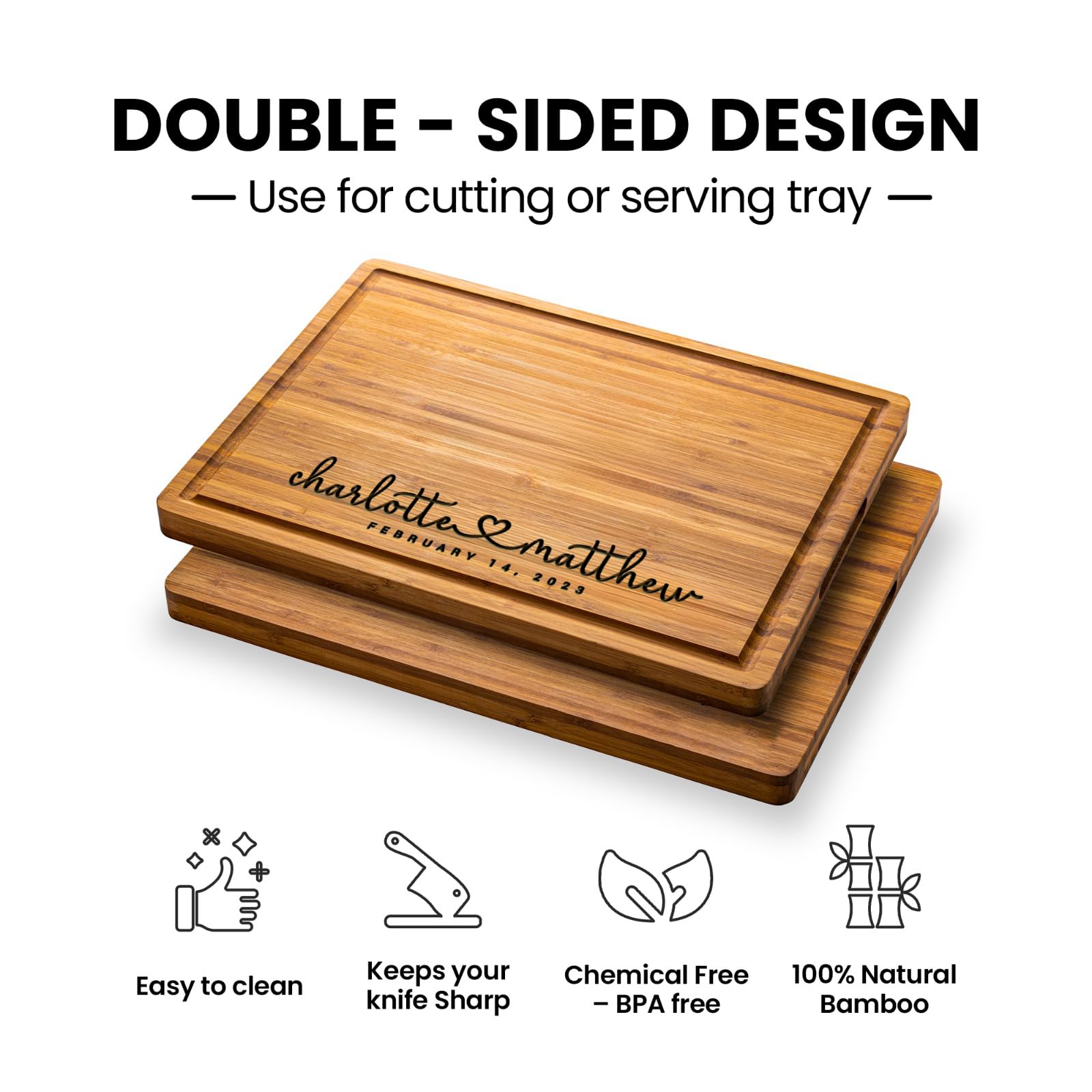 Personalized wood engraved cutting board 12x9x0-5 size