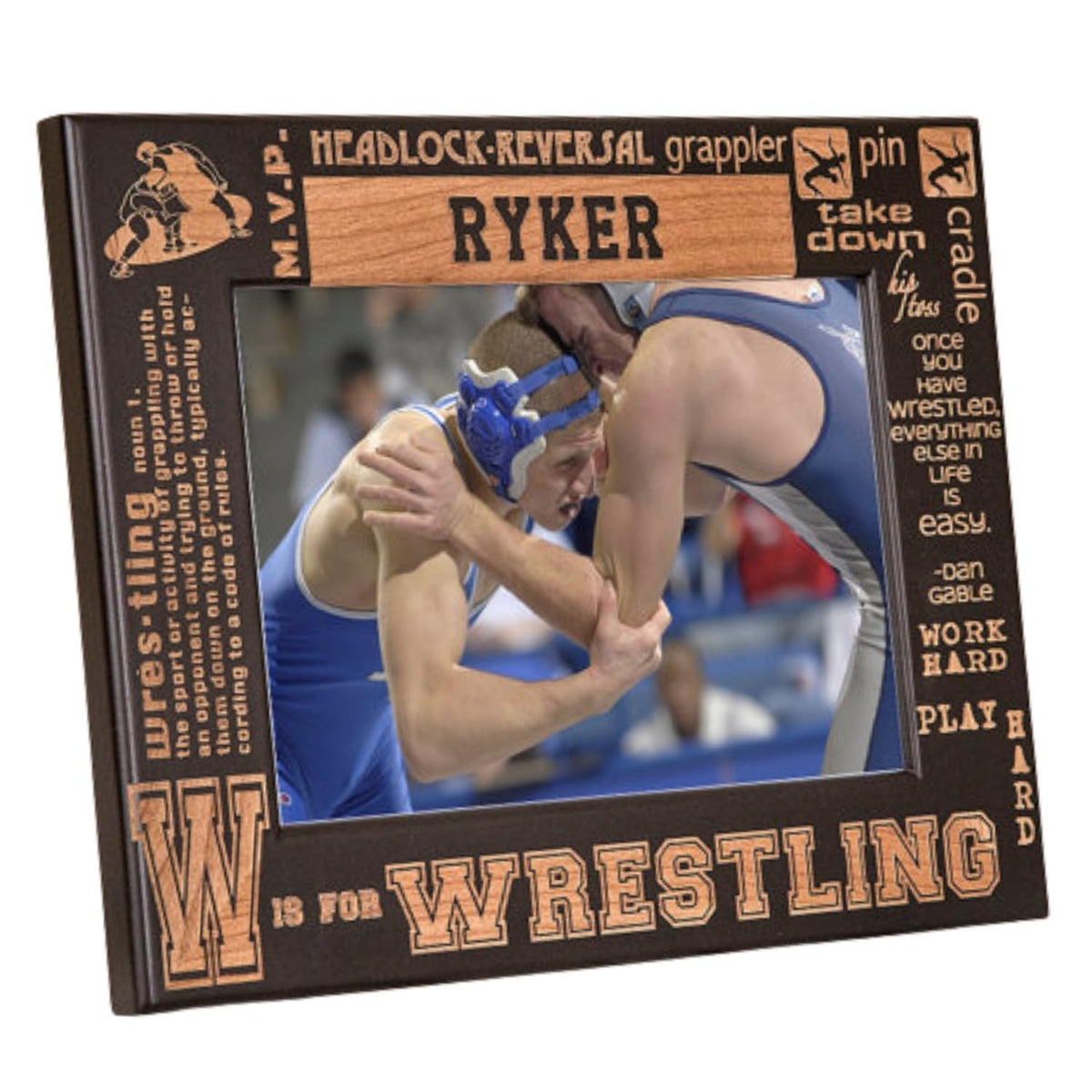 Personalized wrestling picture frame for high school athletes