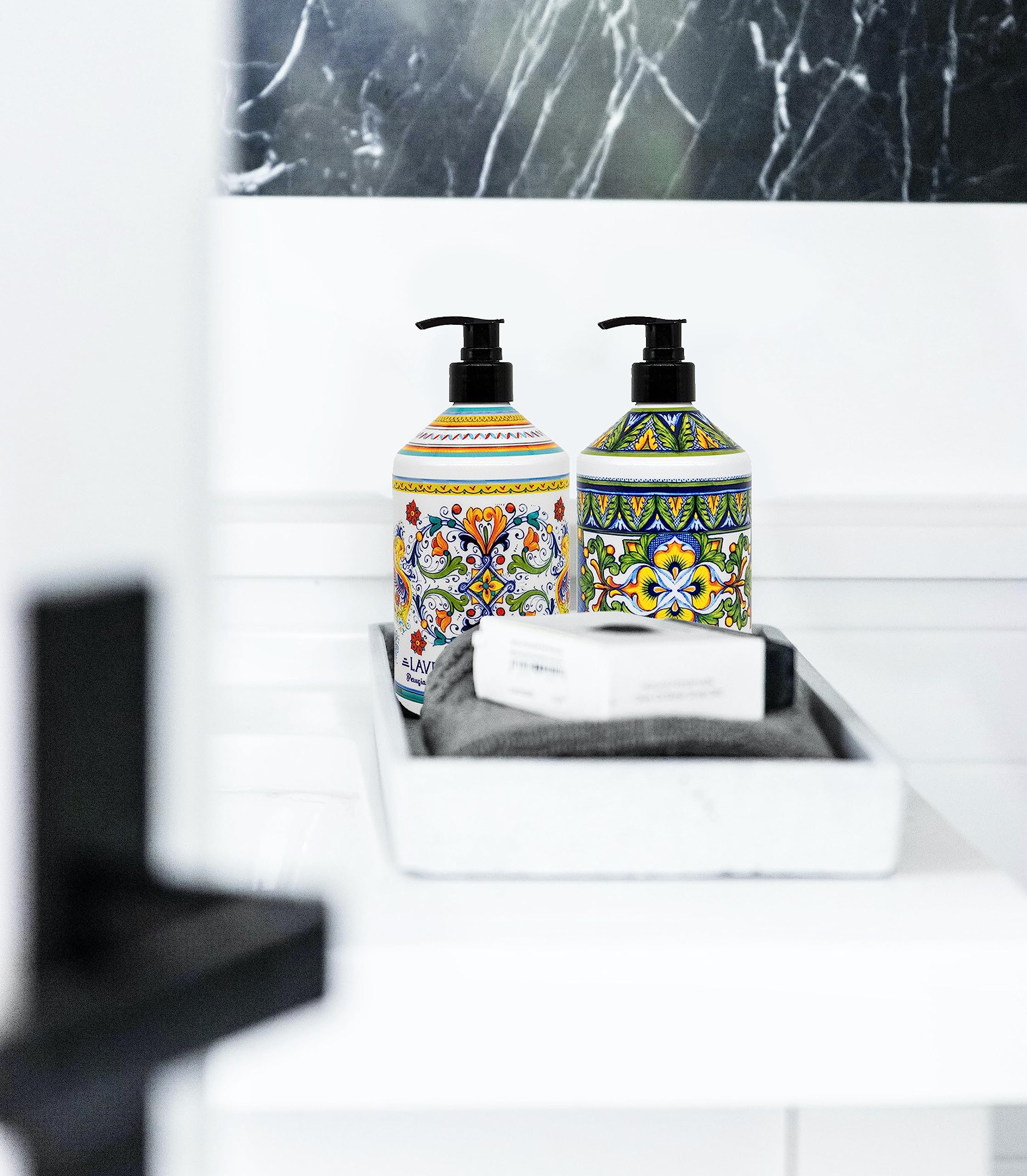Lemon Verbana Olive Thyme hand soap bottle by Perugia