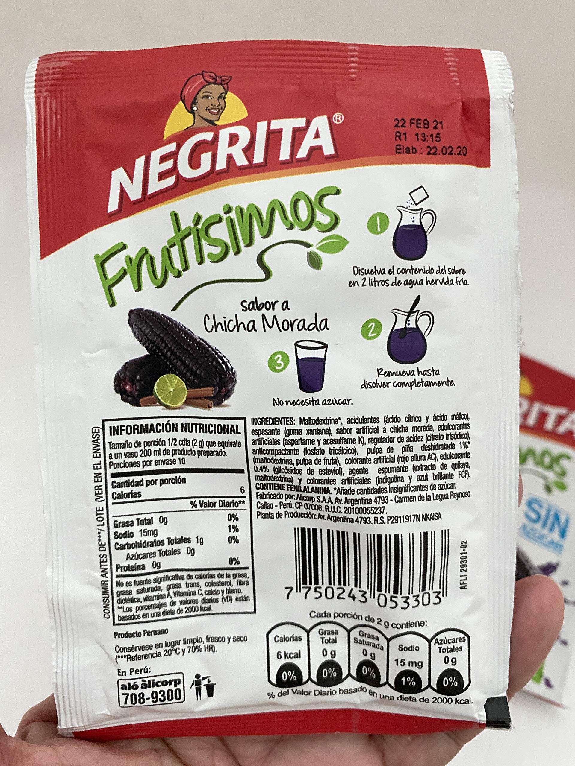 Peruvian Chicha Morada flavoring Umsha sachets 2 liters yield