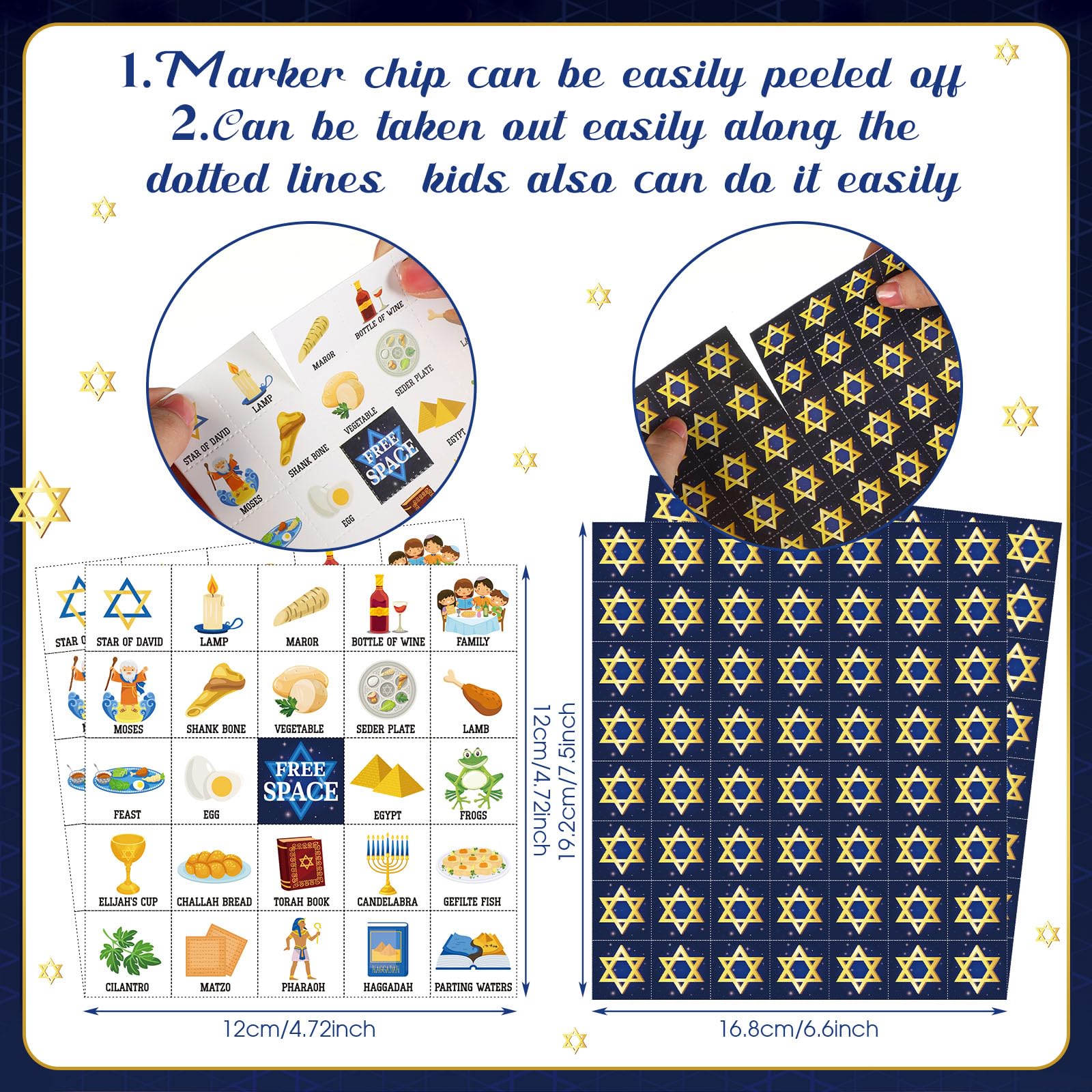 10 sheets of marking chips for Passover bingo