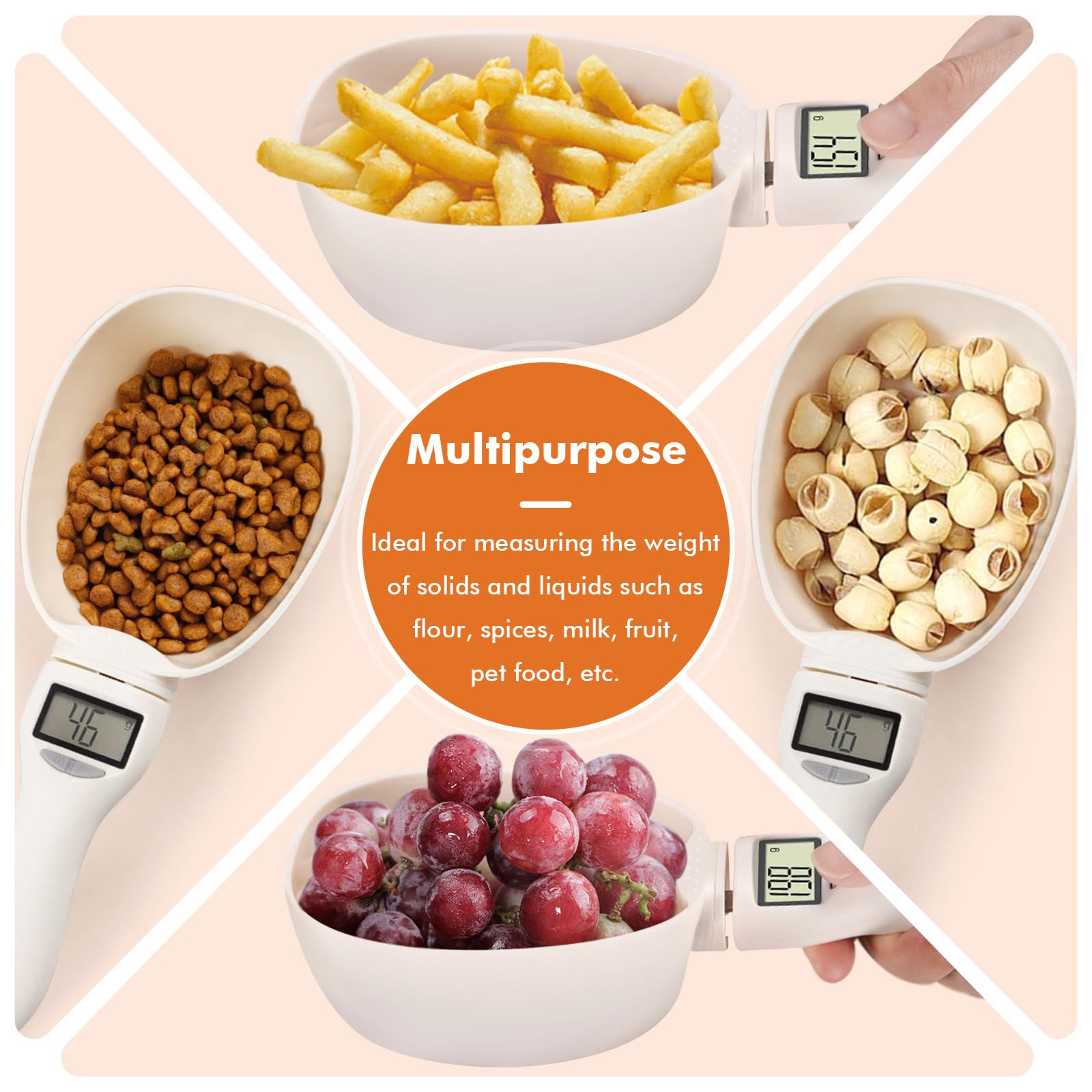 Accurate measurement from 1 g to 800 g for balanced portions