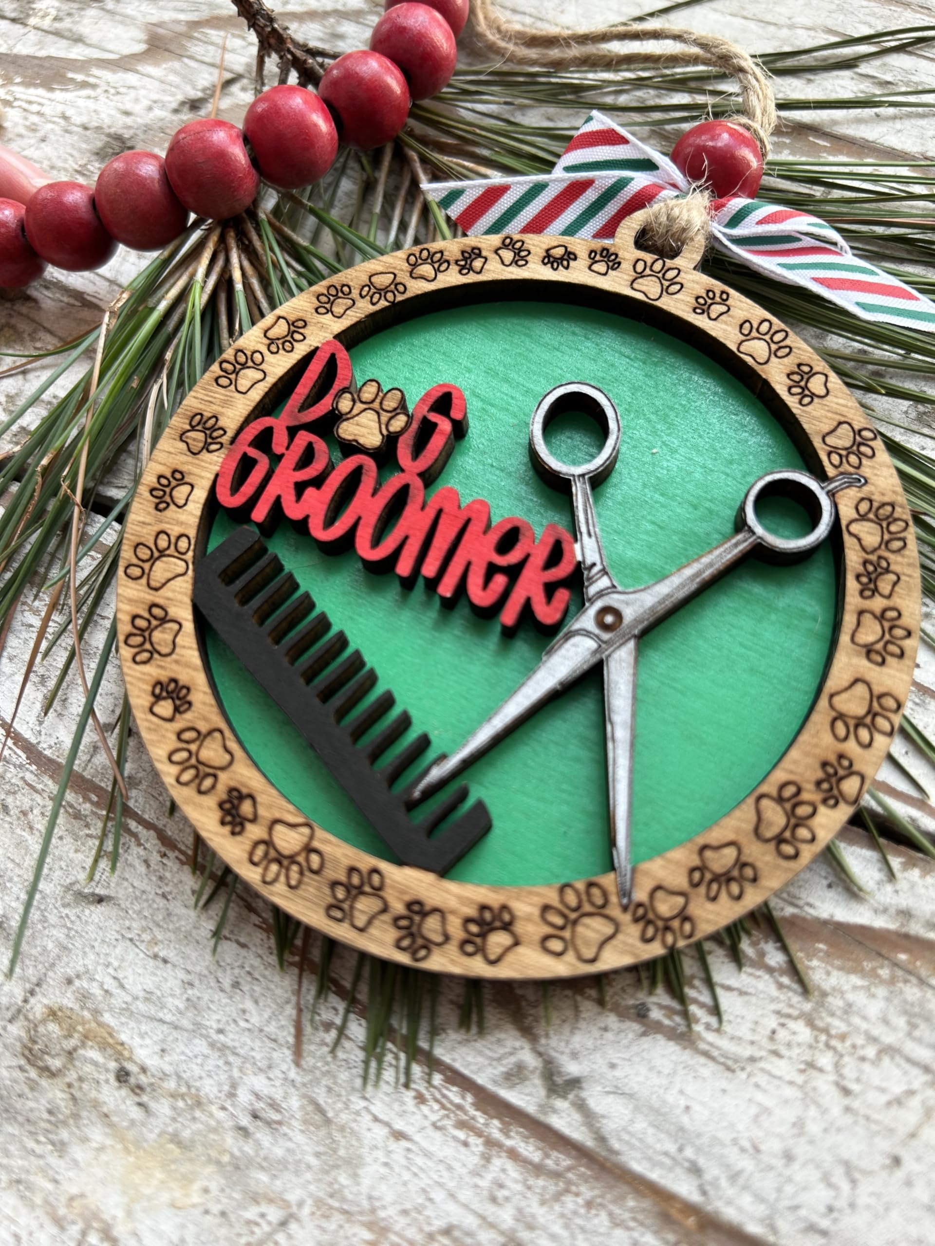 Pet groomer gift ornament Christmas tree