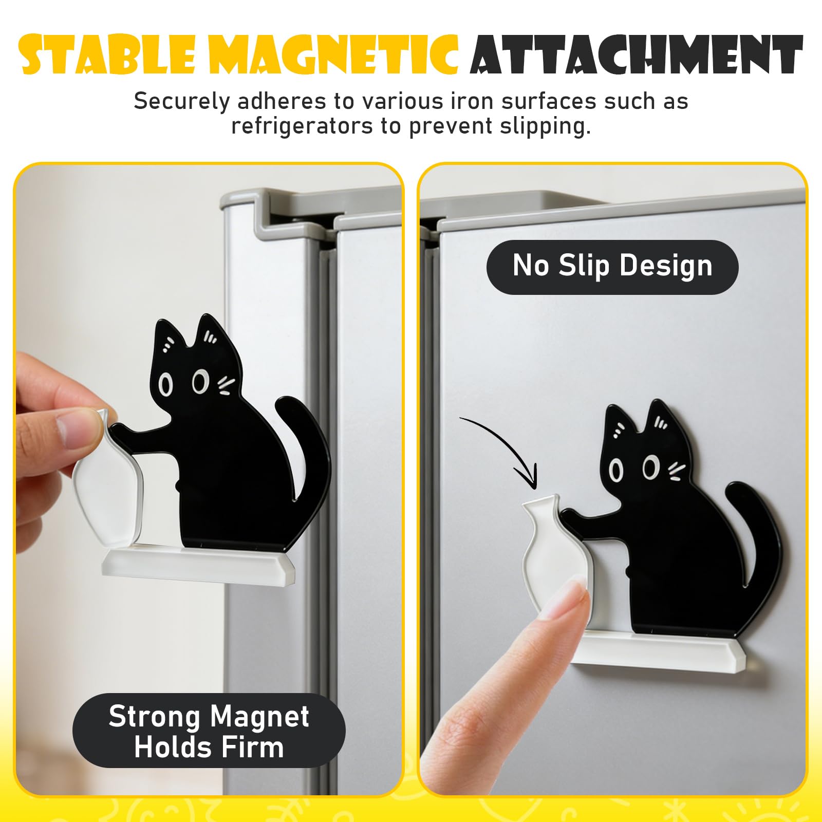Pet memorial decor showing whisker container on fridge